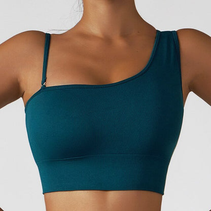 Sexy Oblique Shoulder Yoga Clothes Tops