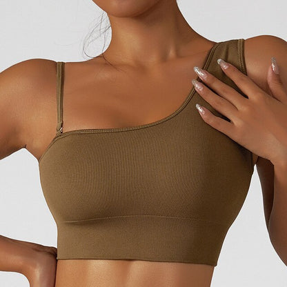 Sexy Oblique Shoulder Yoga Clothes Tops